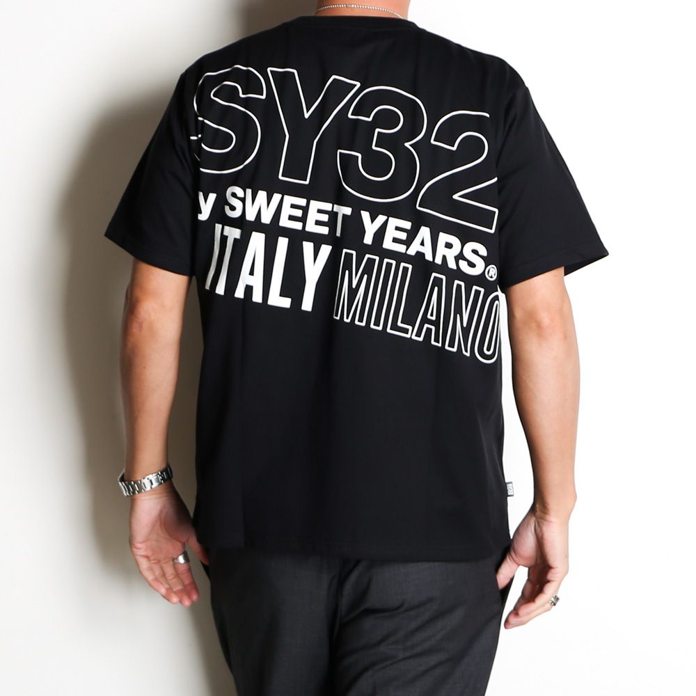 国内発送【SY32 by SWEETYEARS】BACK SLASH BIG LOGO TEE SY32 by SWEET YEARS（エスワイサーティトゥバイスウィート