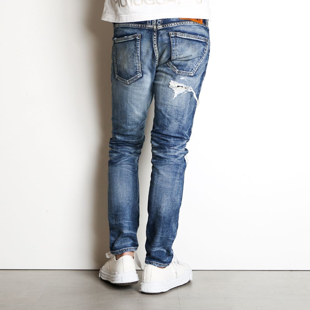 TMT - STRETCH DENIM 5P CROPPED TAPERED (DAMAGE REPAIR) / 5ポケット 