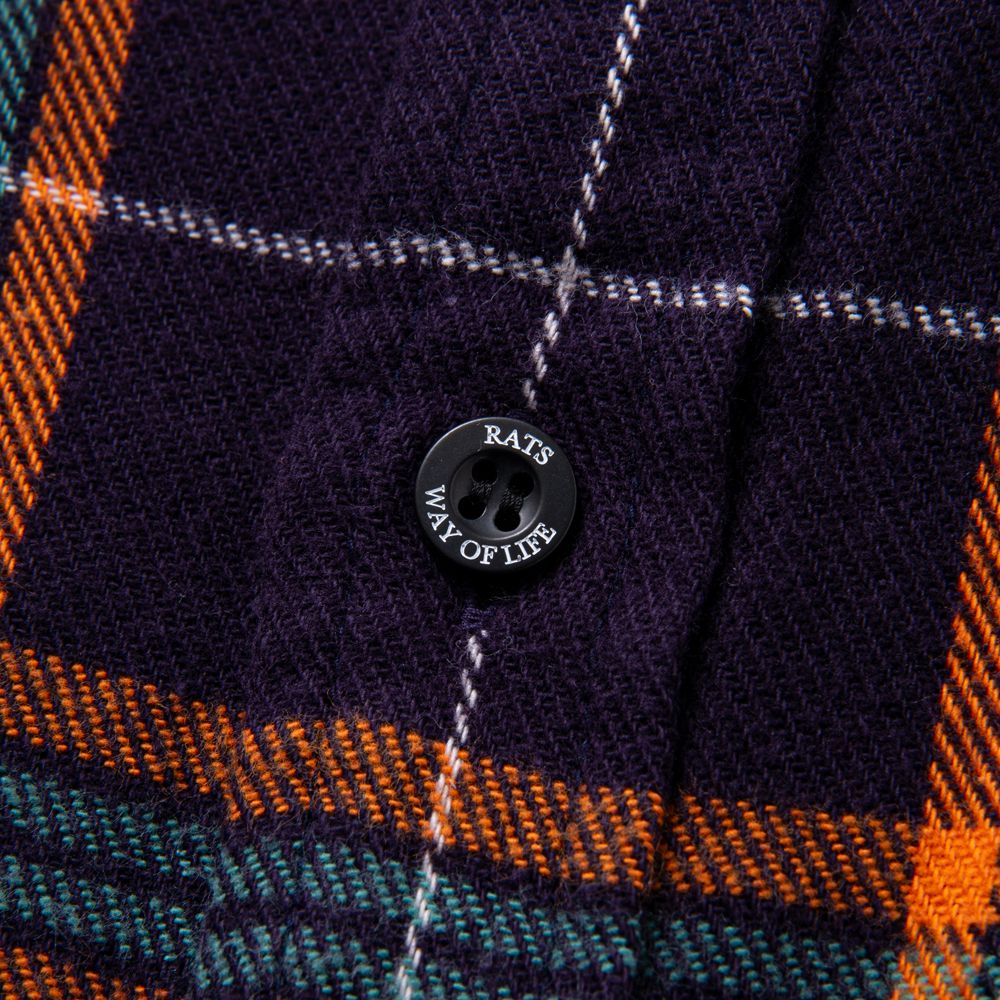 COTTON FLANNEL NAVY CHECK SHIRT / コットンフランネル レギュラーカラーシャツ / 24'RS-0807