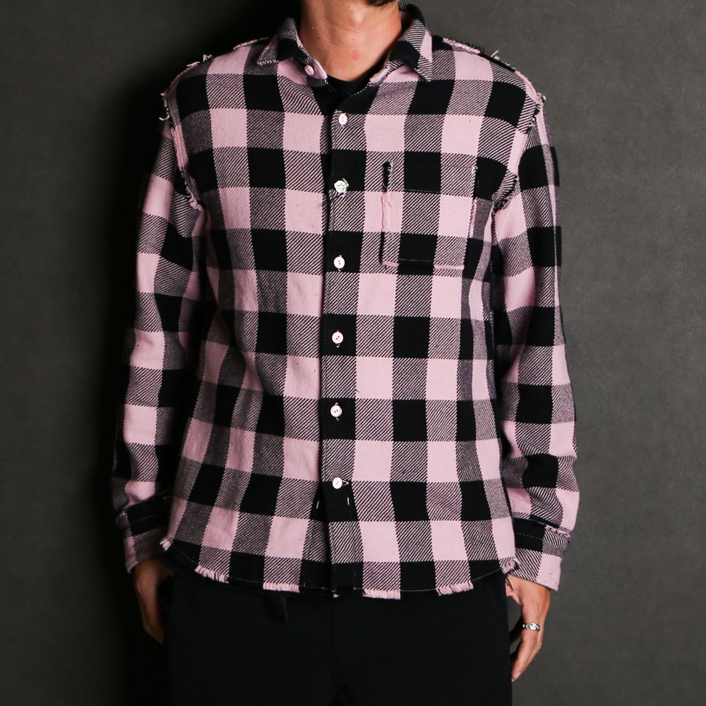 Buffalo PLAID FRINGE SHIRTS / フリンジ バッファローチェック シャツ / TSH-F2105