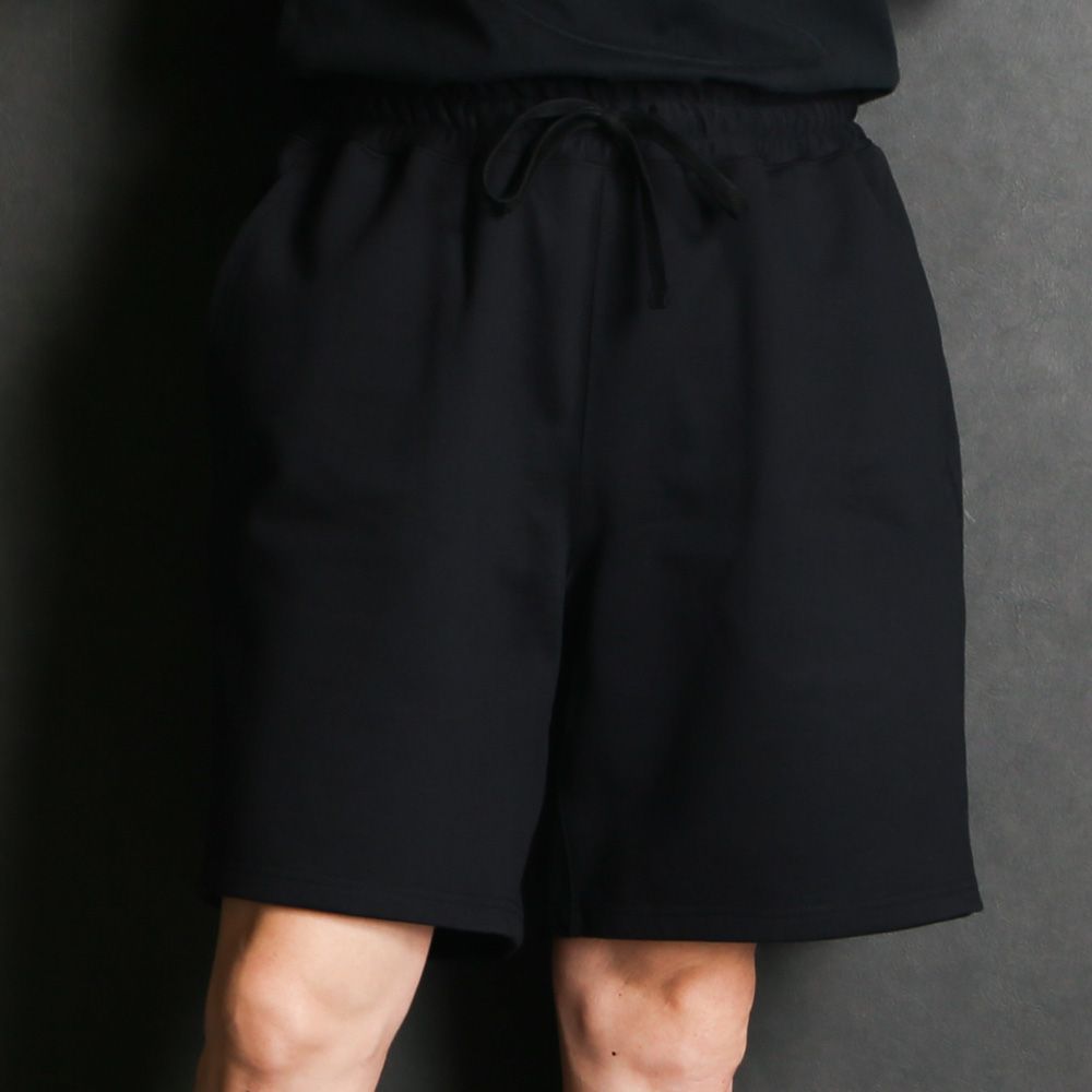 GYM SHORTS - BLACK / オーガニックコットンヘビー吊裏毛 - ジムショーツ / A26A09PT02B