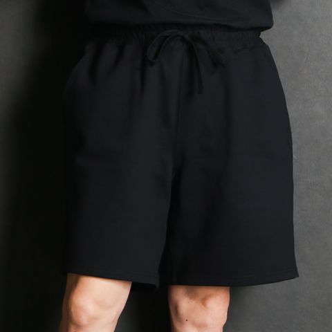 GYM SHORTS - BLACK / オーガニックコットンヘビー吊裏毛 - ジムショーツ / A26A09PT02B
