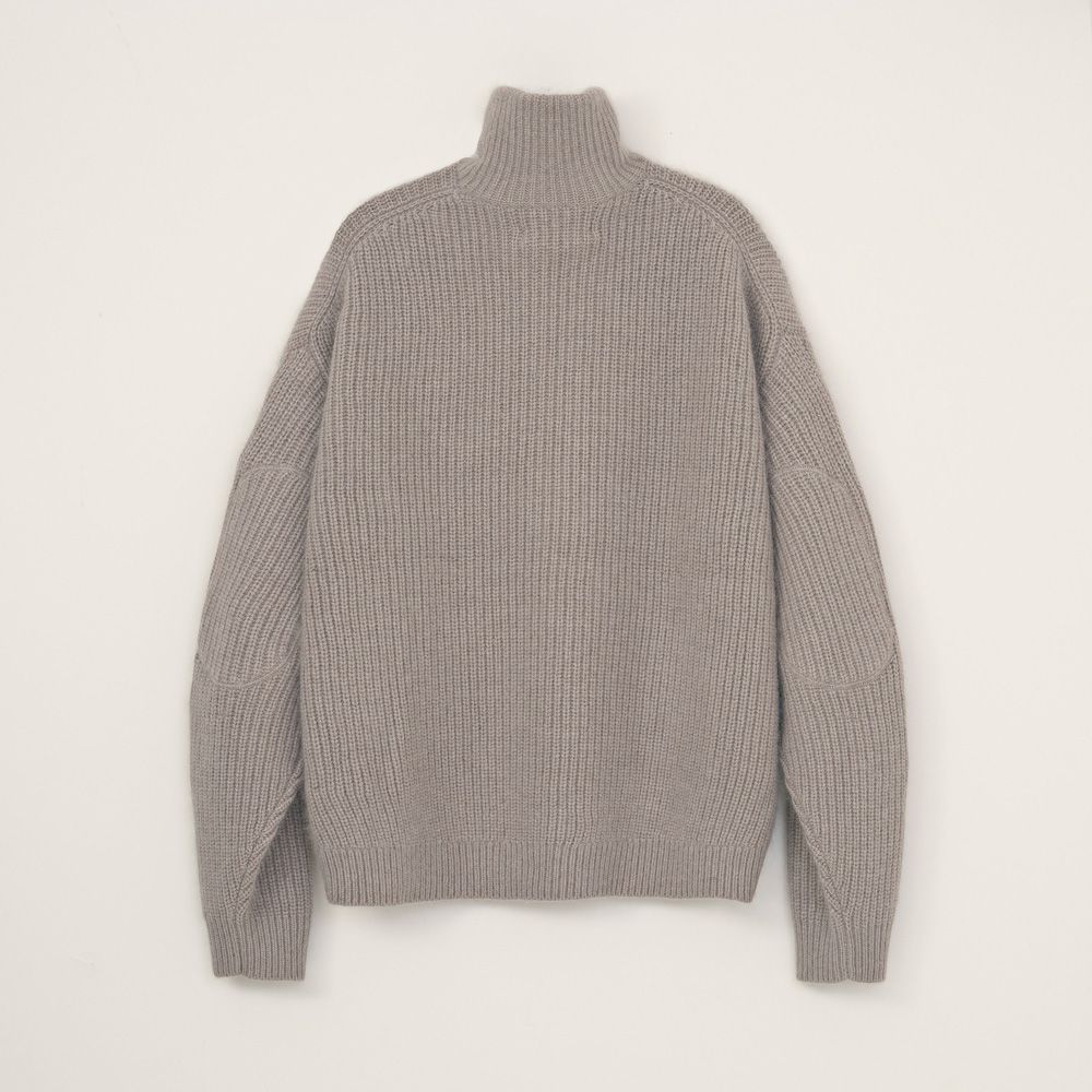 RACCON HALF ZIP KNIT - GREIGE / ハーフジップニット / VTM-26-K-106