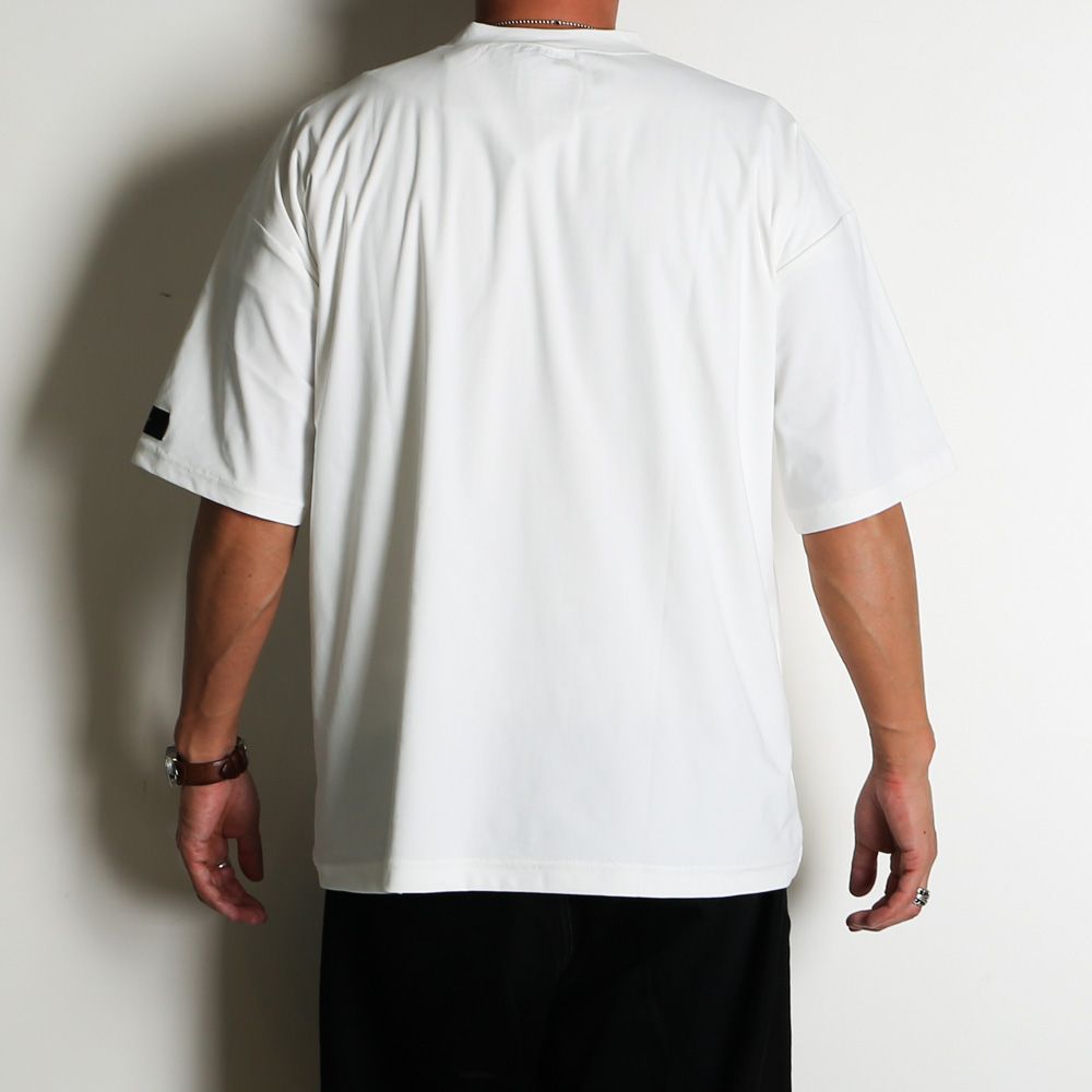 SIDE RC OVER TEE - WHITE / オーバーサイズ ナイロンTシャツ / RC39-T-004