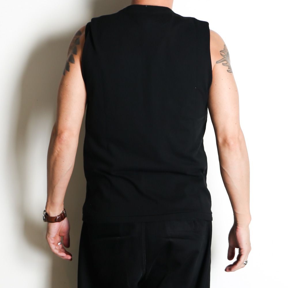 Typography Short N/S Tee T/C - BLACK / ノースリーブ Tシャツ / G16TS094