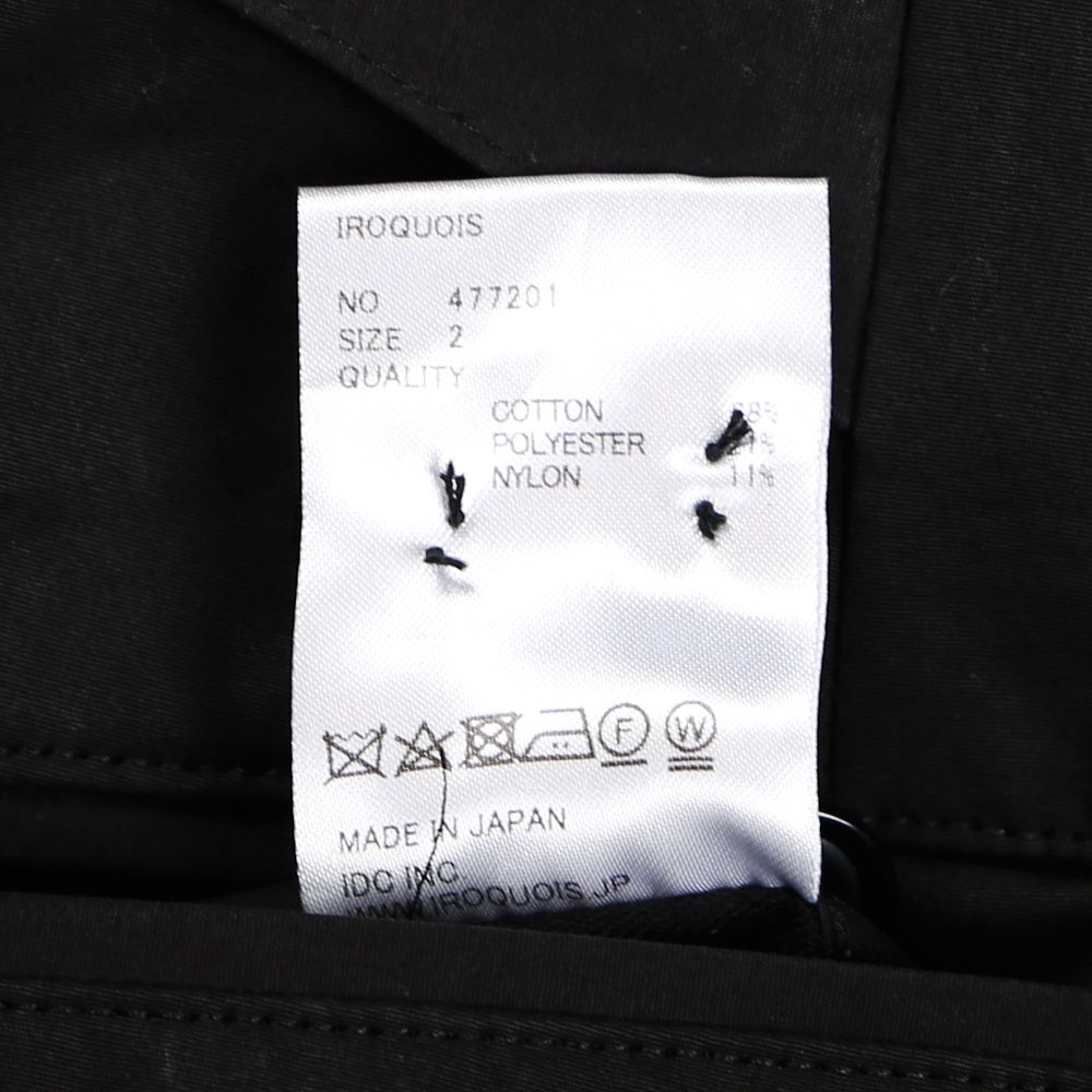 Iroquois - HIGH COUNT RUBBER CLOTH WIDE CHINOS / 2タック Iroquois - HIGH COUNT RUBBER CLOTH WIDE CHINOS / 2タック