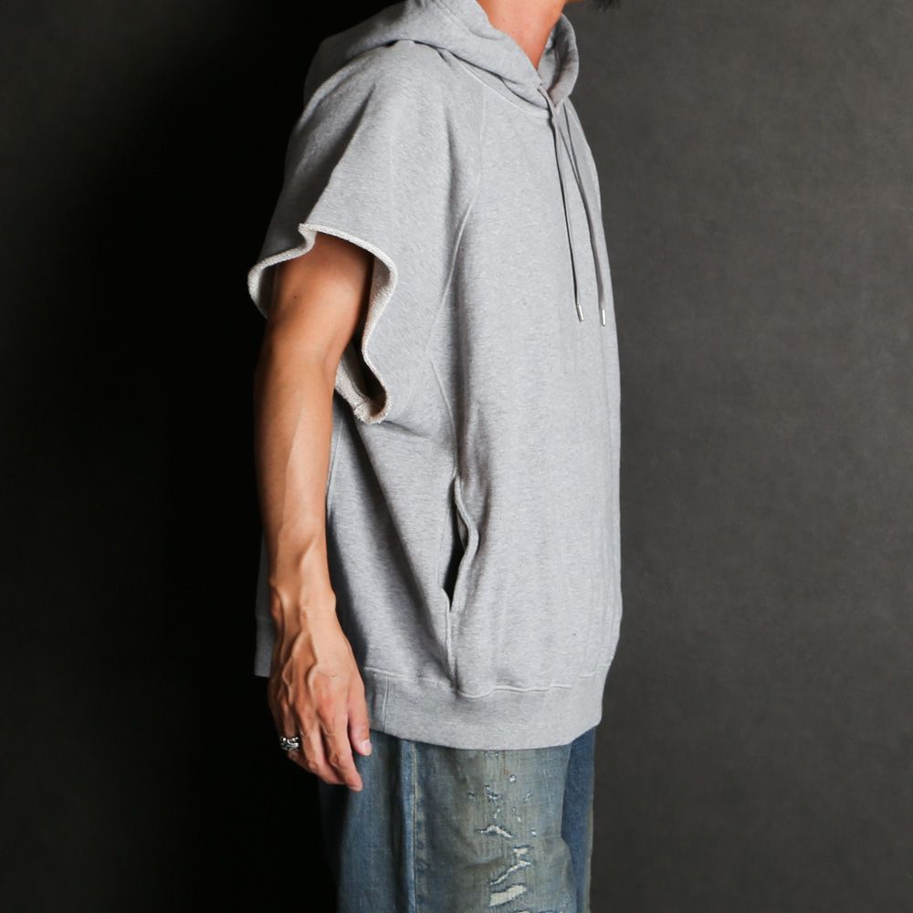 Cutoff Sleeve Big Hoodie / 2308-6003
