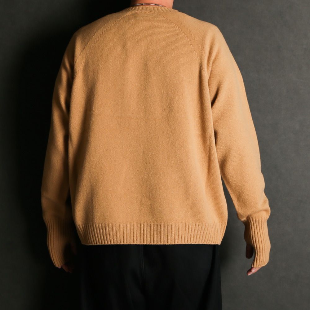 Seamless knit sweater - Wool & cashmere & silk / シームレス クルーネックセーター - ウール & カシミヤ & シルク / SN-592G