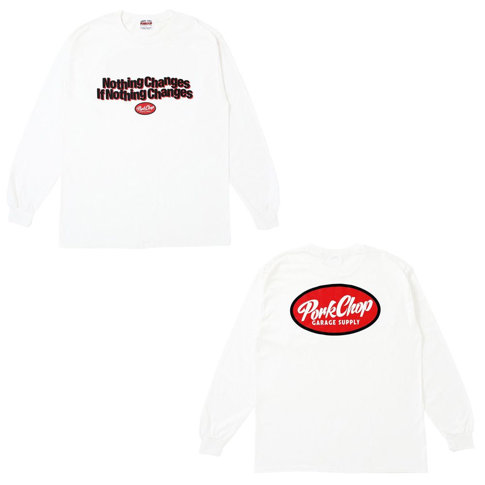 【ラスト1点-サイズXL】 NC OVAL SCRIPT L/S TEE - WHITE / ロングスリーブTシャツ