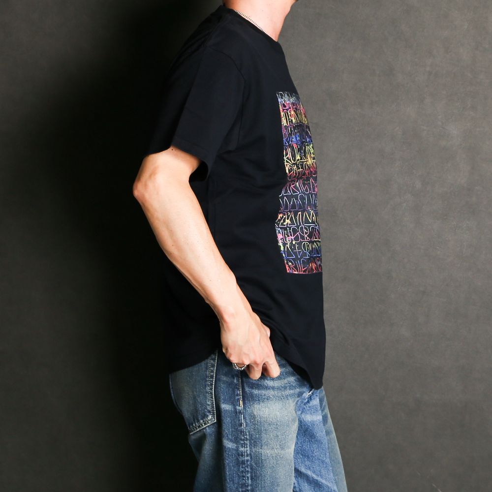 × baanai / "EXPERIMENTALISM" Black T-SH EXPERIMENTALISM T-SH / 2206-6003