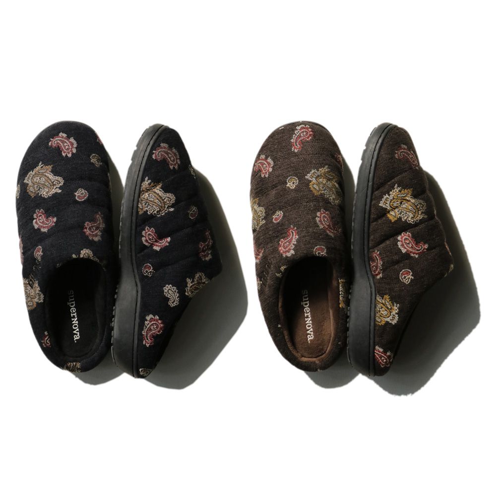 SUBU × superNova. - Velvet Jacquard - Black / サンダル - ベルベットジャガード / SNSB-007A