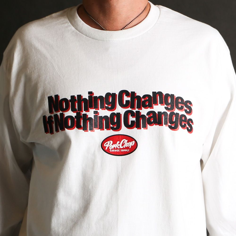 NC OVAL SCRIPT L/S TEE - WHITE / ロングスリーブTシャツ
