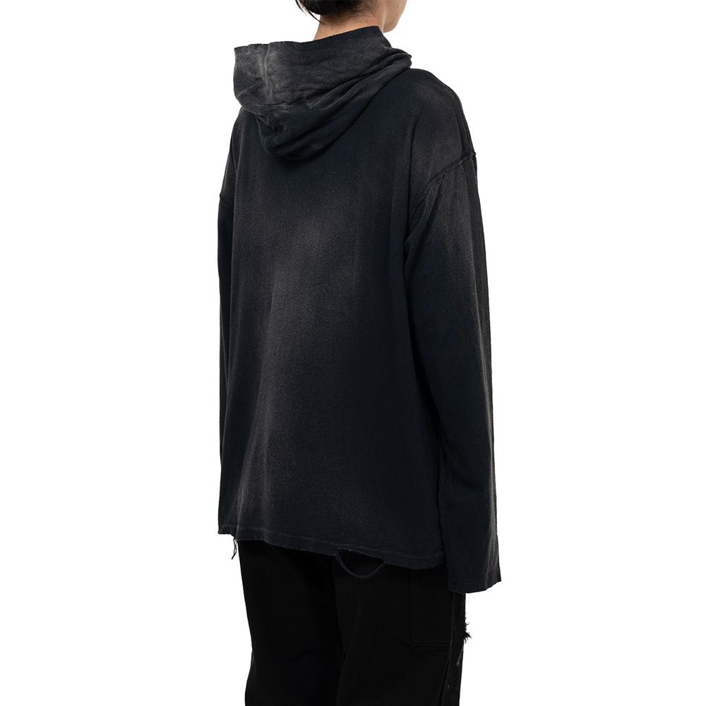 Distressed Light Weight Hoodie - BLACK / ライトウエイト フーディー / G15HD089