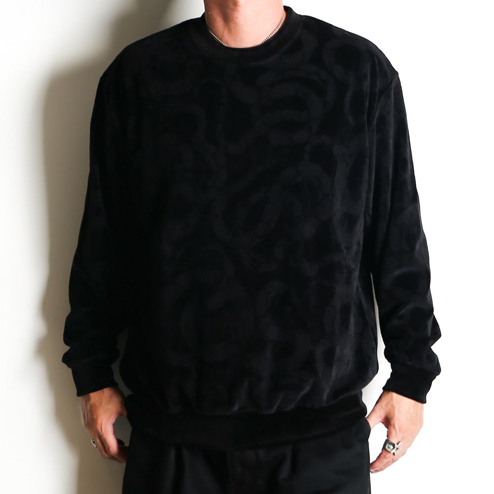 JQ VELOUR CREW NECK CS ＜SNAKE PATTERN＞ / スネークプリント ベロアカットソー / CL-25AW001SNK
