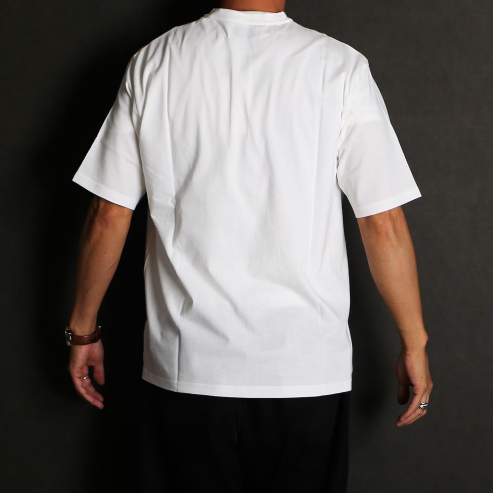 【ラスト1点-サイズ4】 HENLEY NECK TEE - WHITE / 30/1オーガニックコットン空紡天竺 - ヘンリーネックTee / M26B14CS01B