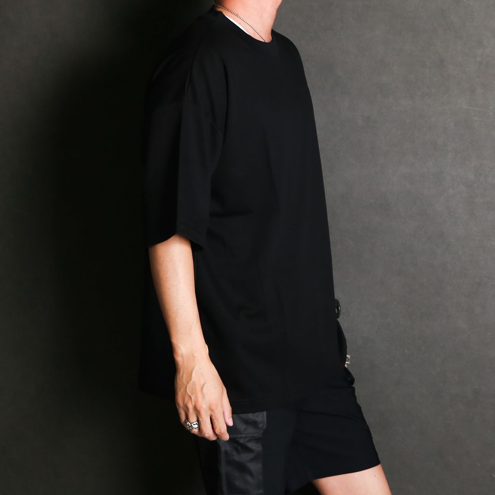 【ラスト1点-サイズ3】 REV MESH OVER TEE - BLACK / オーバーサイズ メッシュTシャツ / RC40-T-004