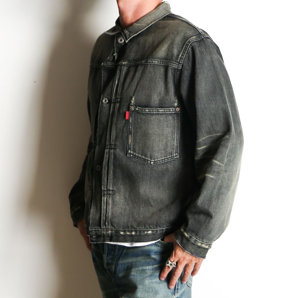 MVC type-I tracker jacket (used washed) - Black / デニムジャケット / MVC-JK04