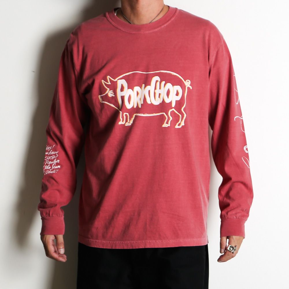SCUM PORK L/S TEE - CRIMSON RED / ロングスリーブTシャツ