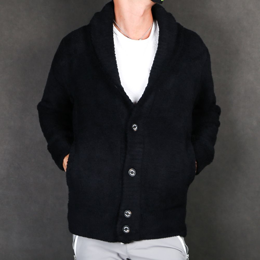 LOGO KNIT SHAWL CARDIGAN / ビッグロゴ ニットショールカーディガン / USK-20011