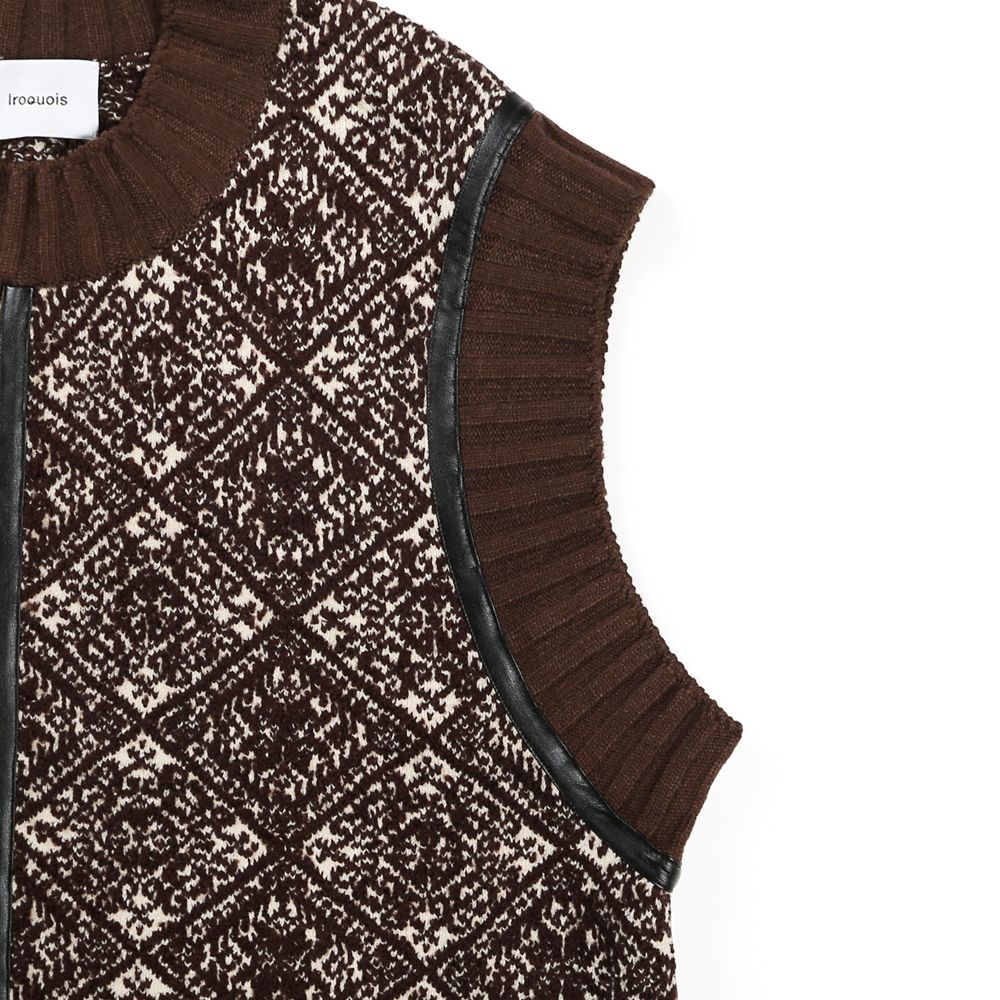 販売特価 iroquois◇5G FAIR ISLE JQ KNIT VEST/ニットベスト(厚手)/2