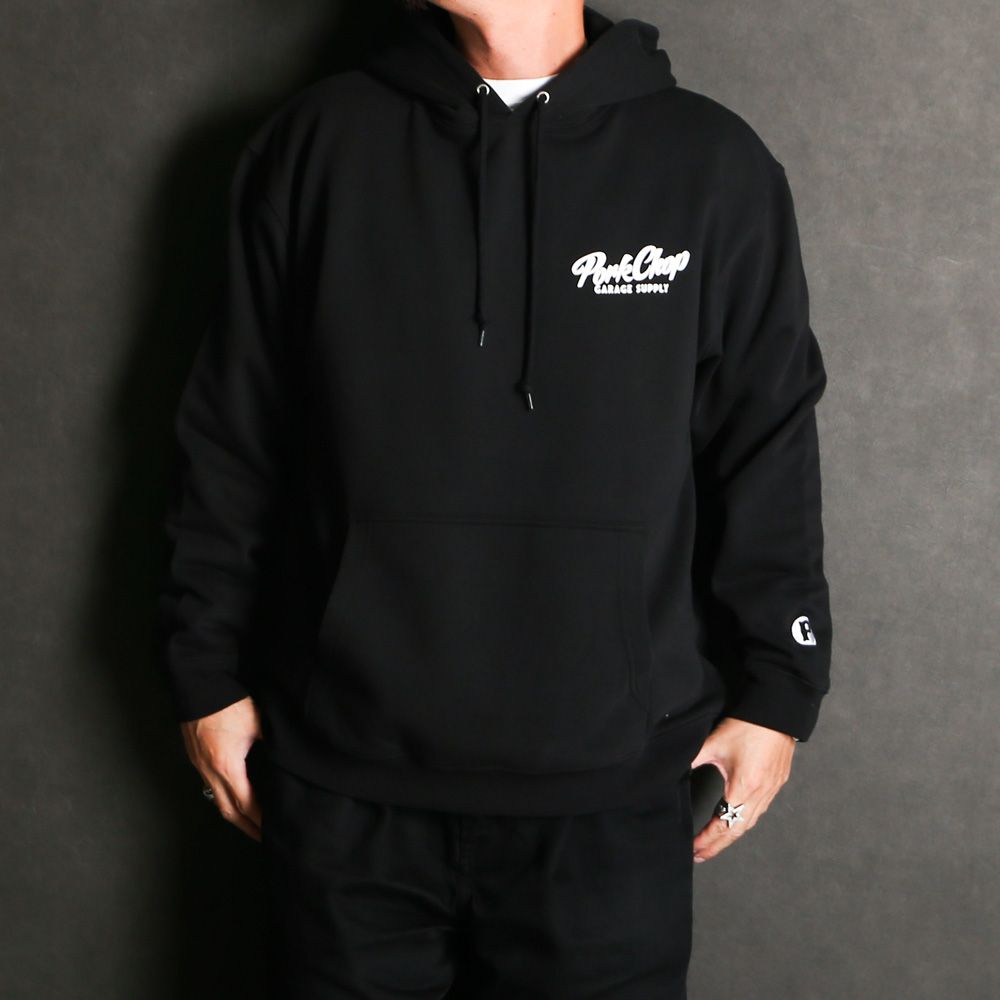 SCRIPT PORK HOODIE - BLACK / プルオーバーパーカー
