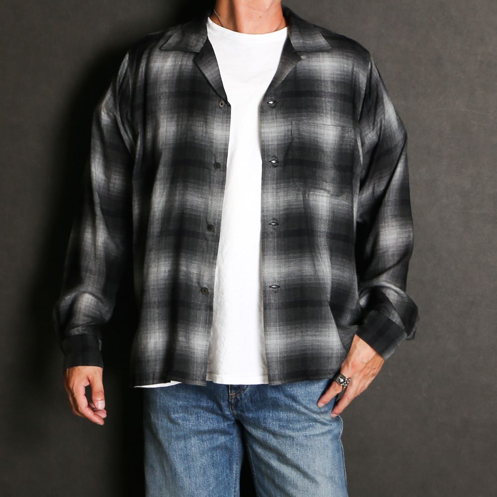 T.Rayon Ombre Open Collar Shirt  - BLT / MDFBF09501