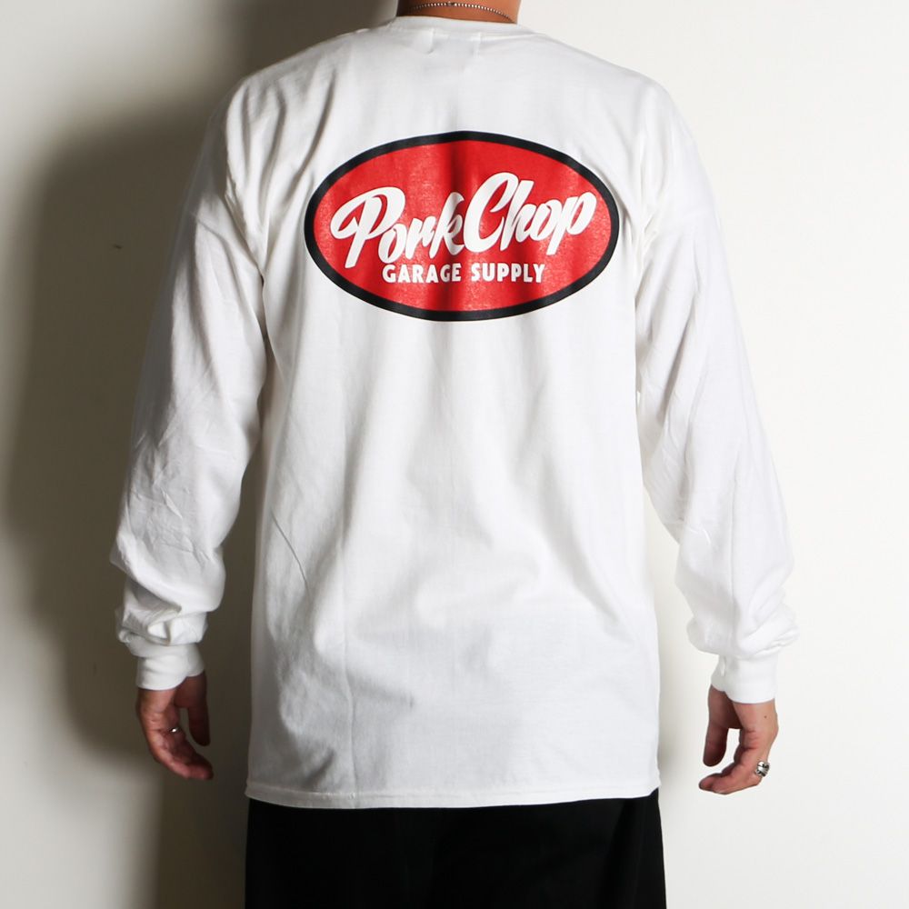 NC OVAL SCRIPT L/S TEE - WHITE / ロングスリーブTシャツ