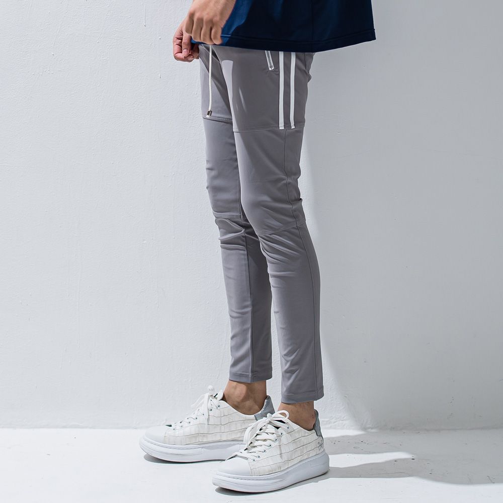 Johnson LINE NYLON PT - GREYWH / ナイロンラインパンツ / BASIC-ST-009