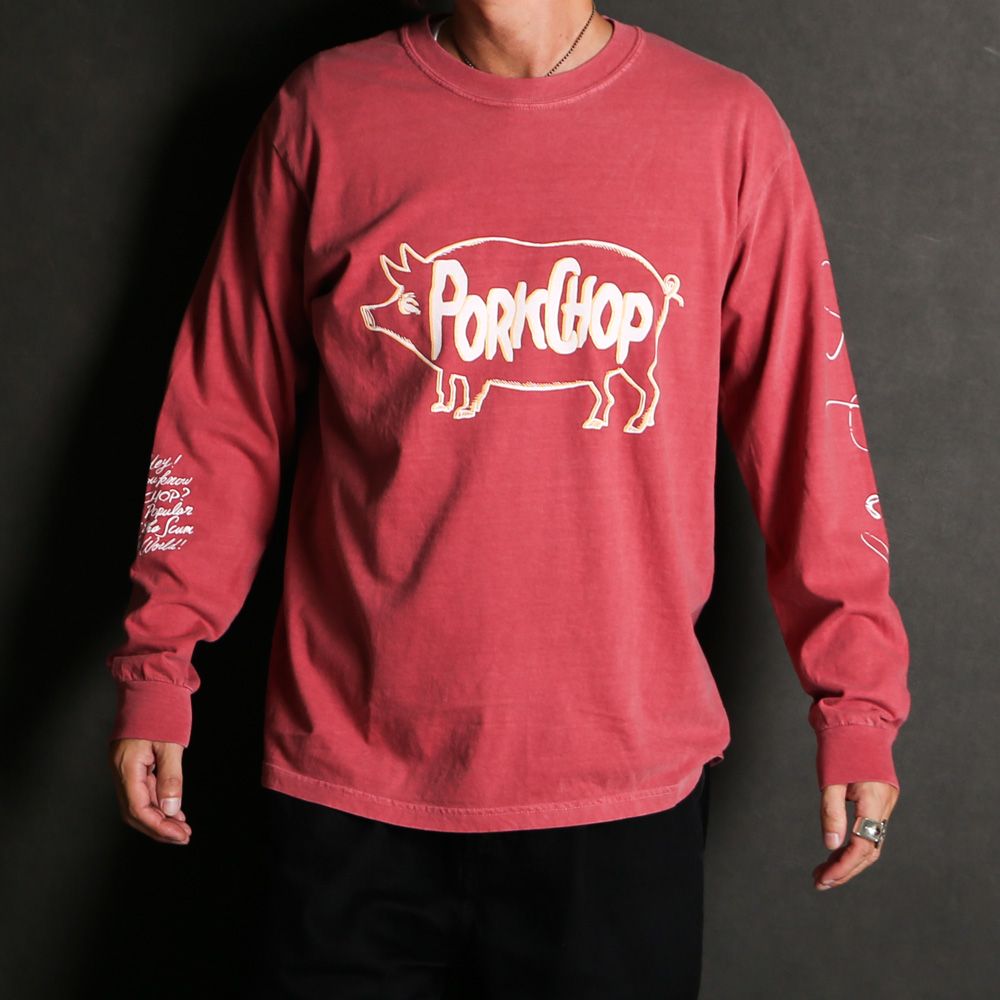 SCUM PORK L/S TEE - CRIMSON RED / ロングスリーブTシャツ