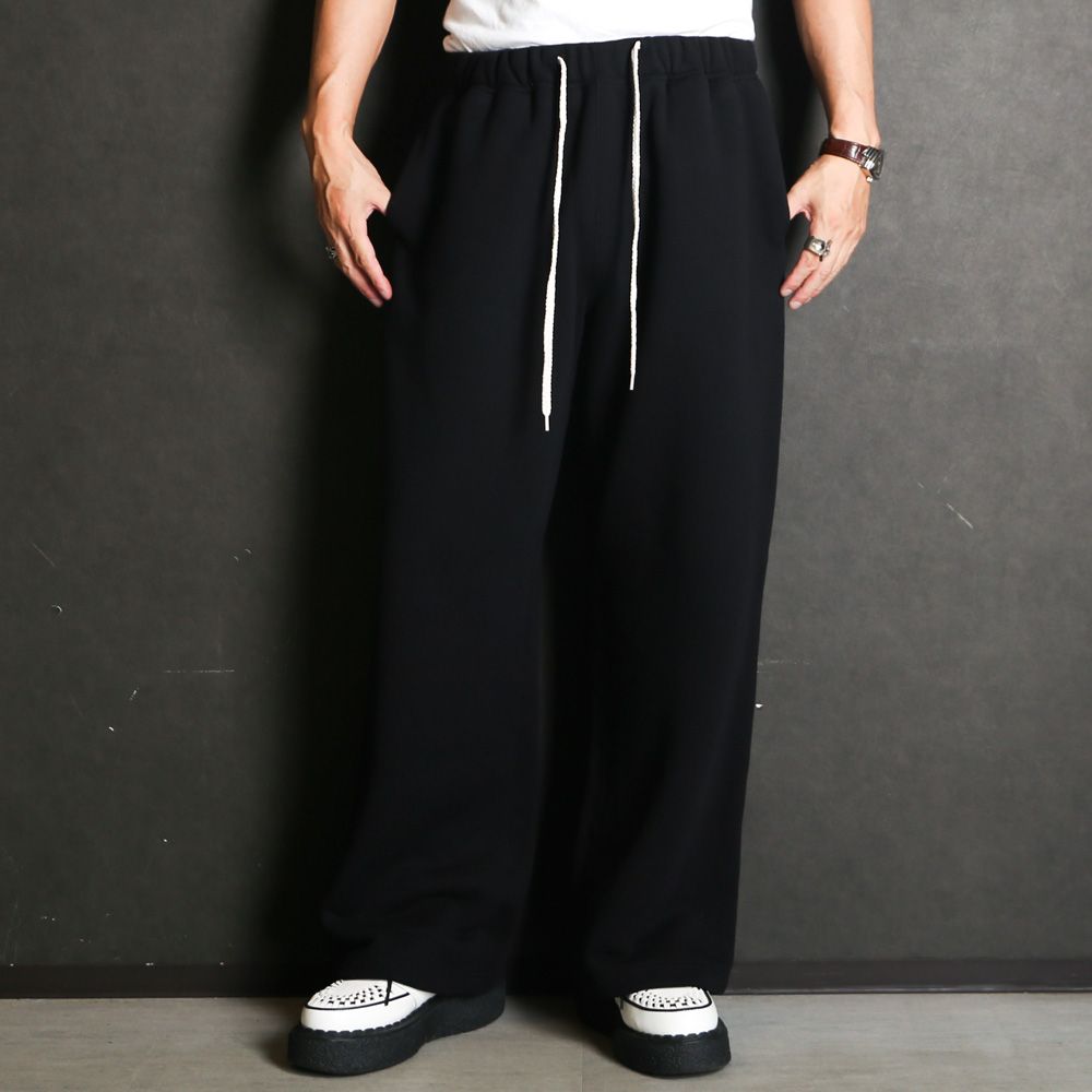 Wide Jacquard Sweatpants - Black / ワイドシルエット スウェットパンツ / SN-631A