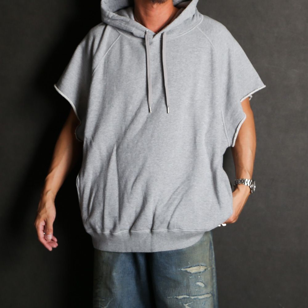 Cutoff Sleeve Big Hoodie / 2308-6003