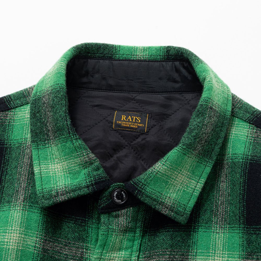 WOOL CHECK SHIRT JKT - GREEN / シャツジャケット / 25'RS-1104