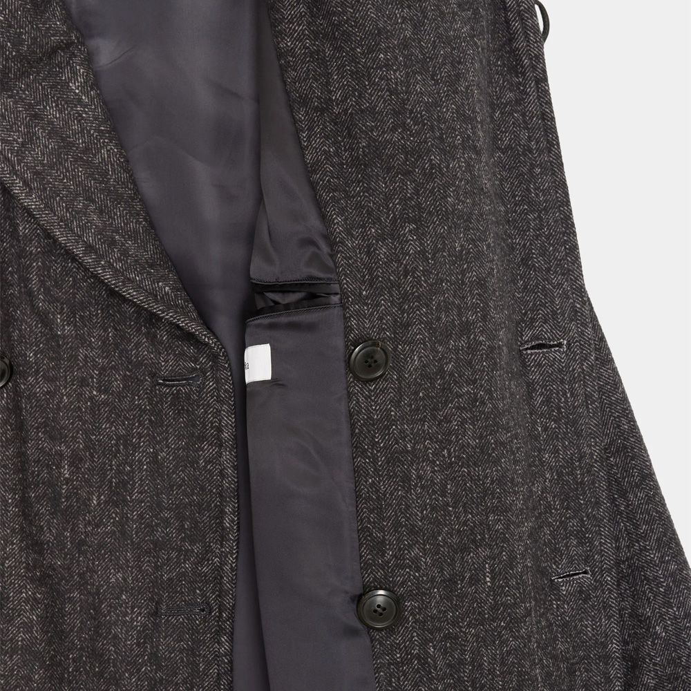 Shawl Collar Coat - Herringbone / ヘビーシルクフランネル - ショールカラーコート / M26C19CO01C