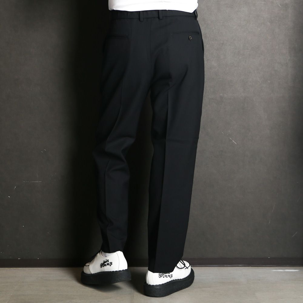 Flat Tapered Trousers - Black / 3/60 オーガニックウールサバイバルクロス® - フラットテーパードトラウザーズ / A26C07PT01C