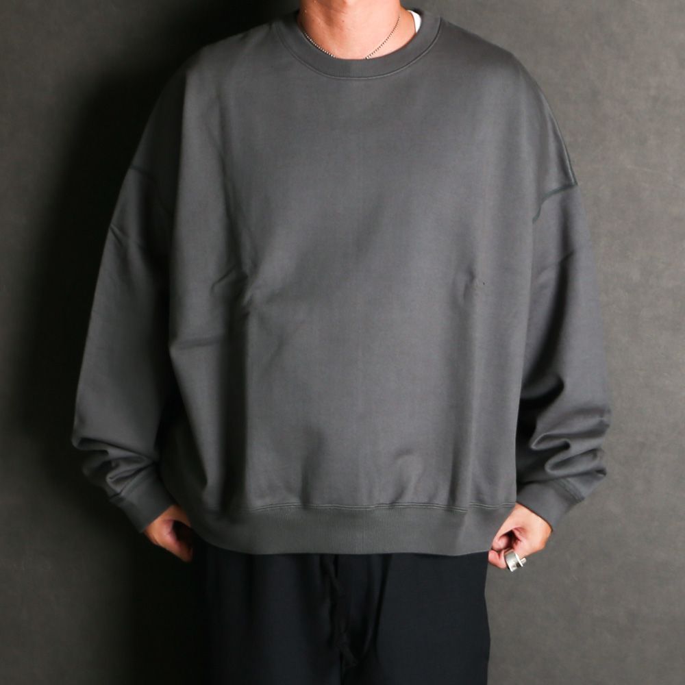 MARKAWARE オーガニックコットンヘビー吊裏毛 ヒュージスウェット MARKAWARE - HUGE SWEAT SHORT - FOREST GREY / オーガニック