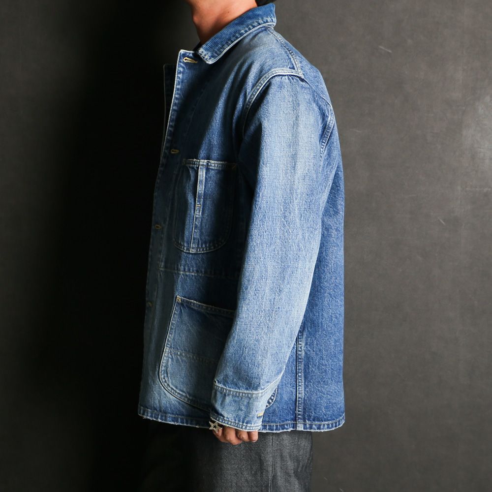 COVERALL JACKET - USED WASHED / オーガニックコットン 13.5oz セルビッチデニム - カバーオールジャケット / M25C02BL01C