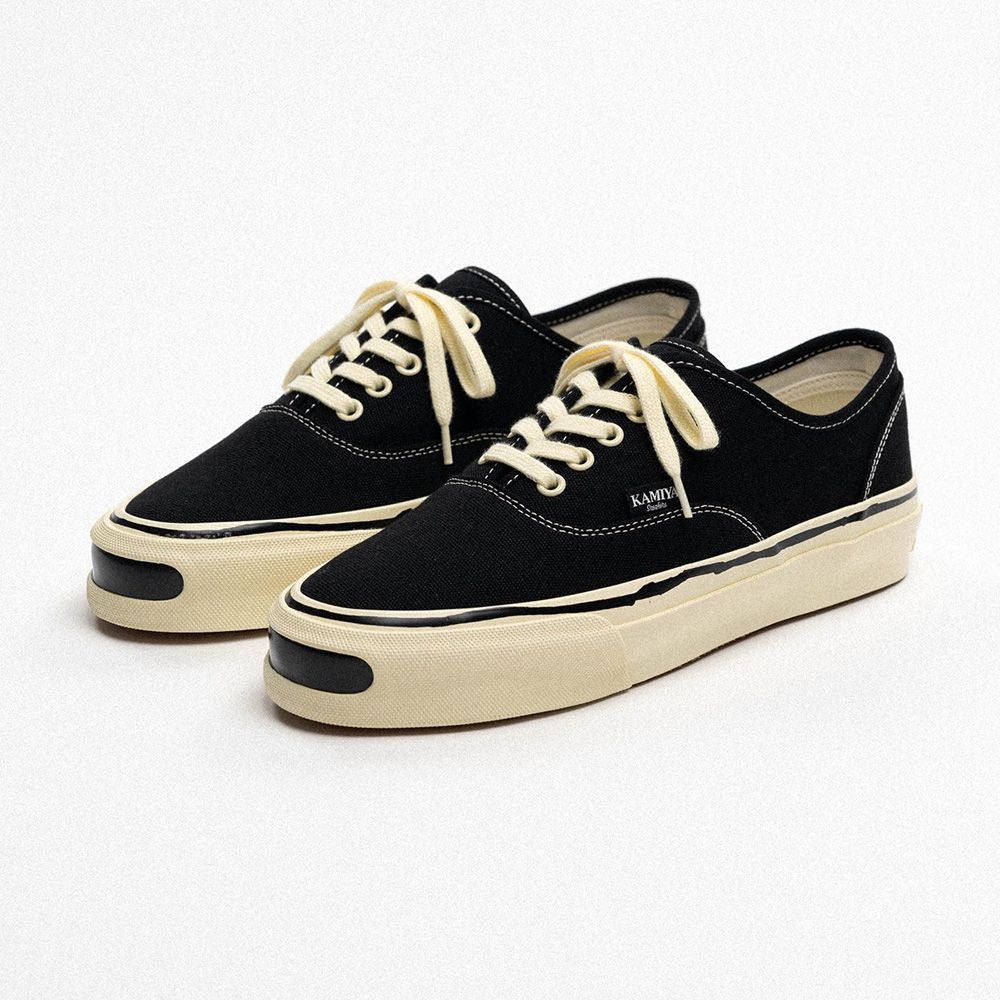"Herc" Vulcanize Aged Sole Sneakers - Black / "ハーク"ヴァルカナイズ エイジドソール スニーカー / G16FW701