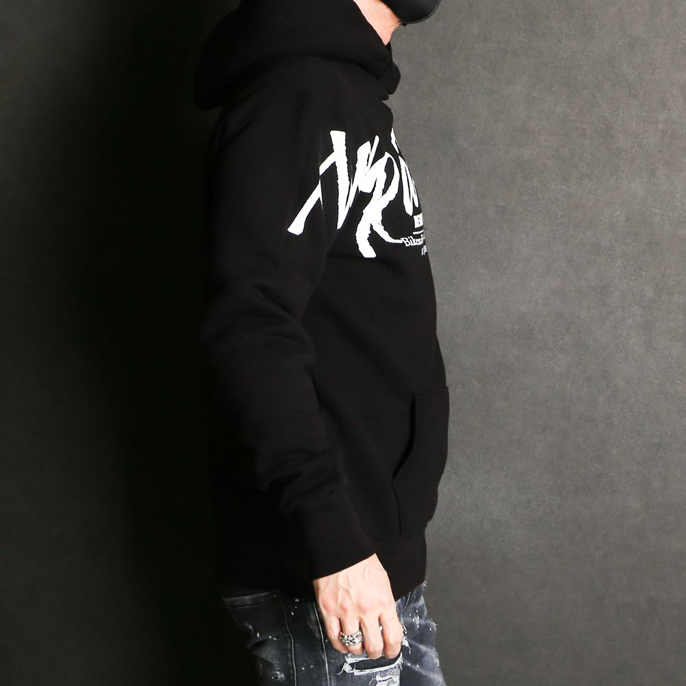 RATS - SCRIPT BIG LOGO CROSS NECK HOODIE / ビックロゴ プルオーバー