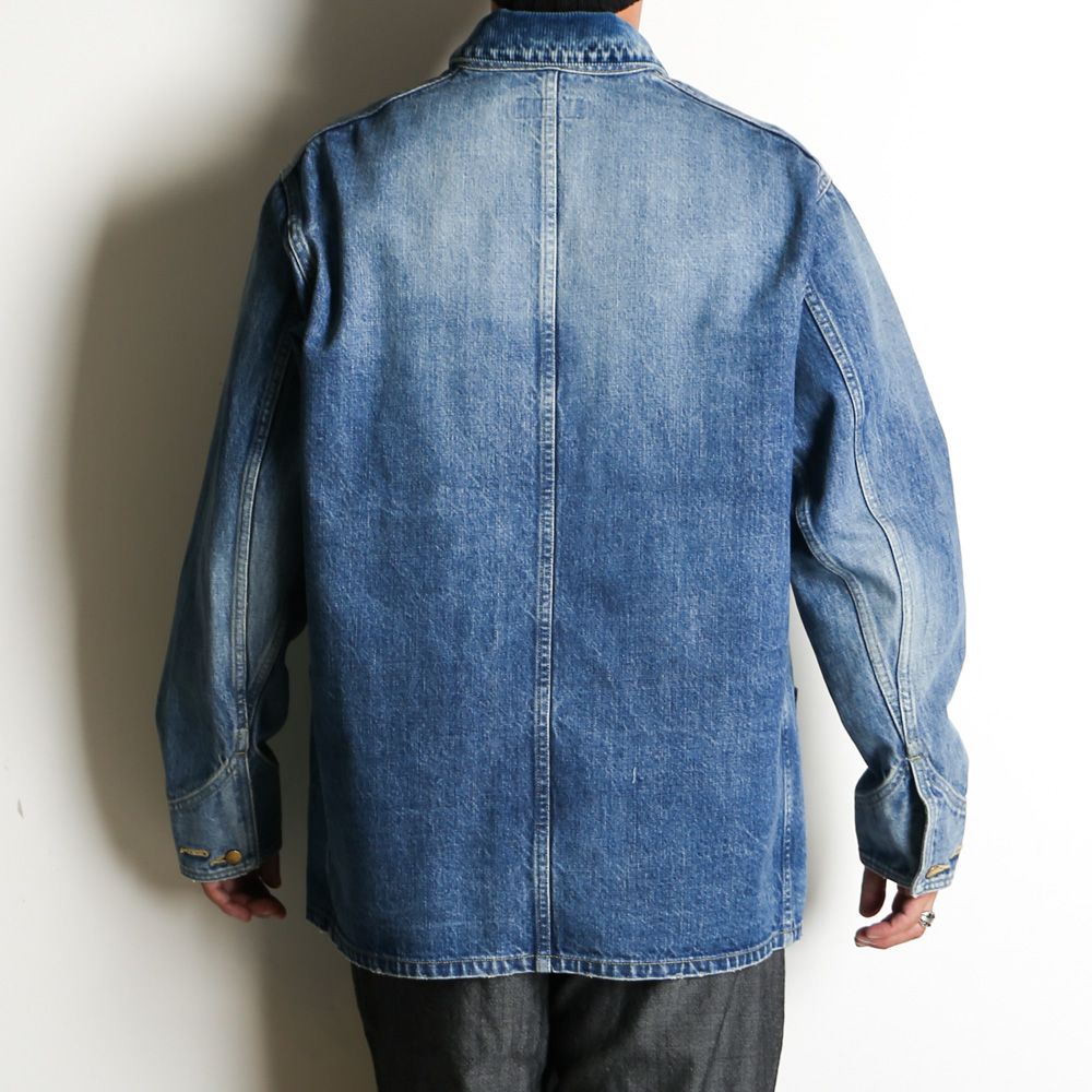 COVERALL JACKET - USED WASHED / オーガニックコットン 13.5oz セルビッチデニム - カバーオールジャケット / M25C02BL01C