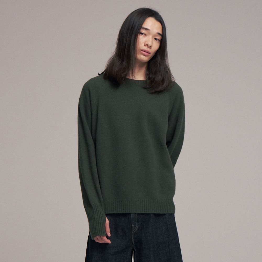 Seamless knit sweater - Wool & cashmere & silk / シームレス クルーネックセーター - ウール & カシミヤ & シルク / SN-592D