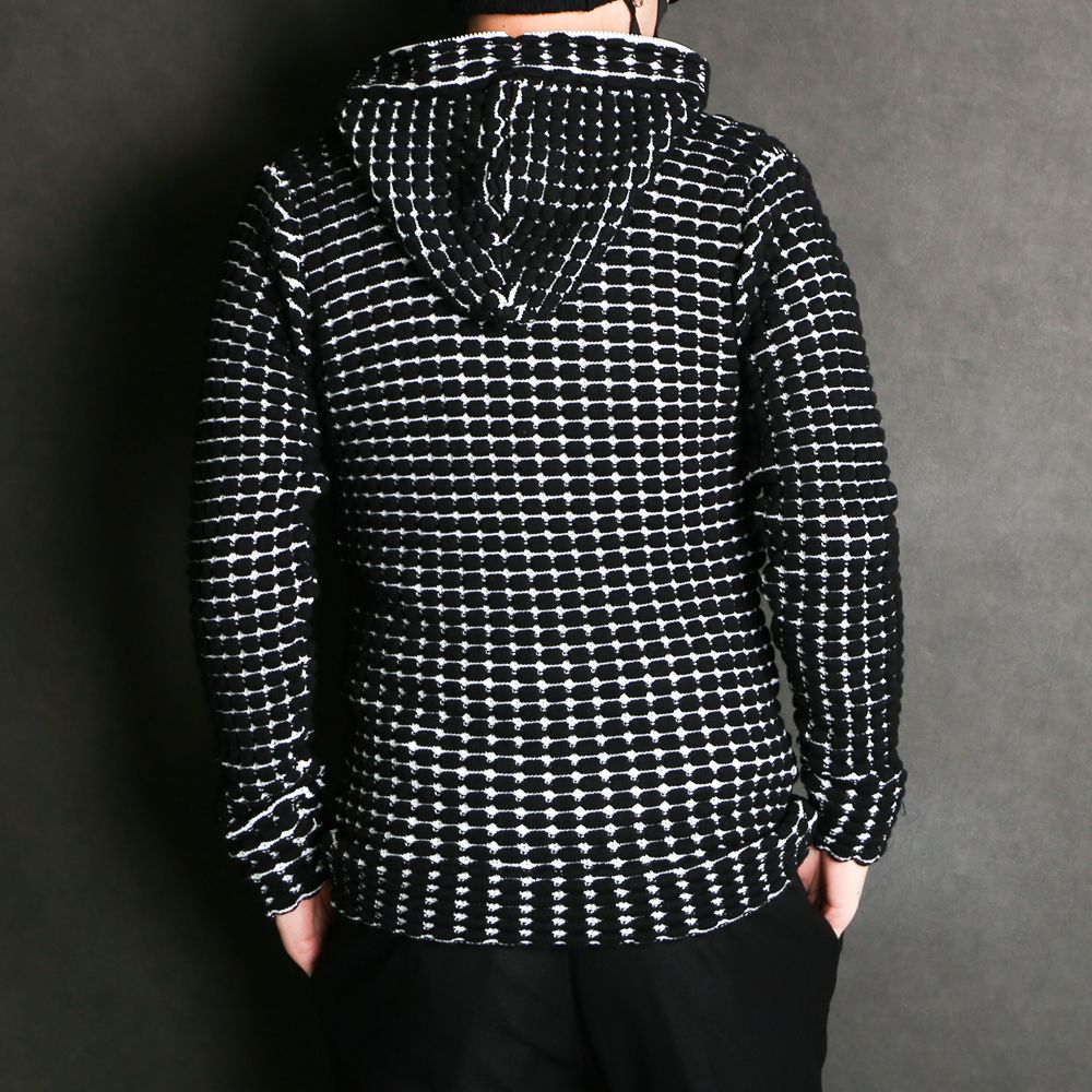 BIG WAFFLE "3" KNIT HOODIE / ビッグワッフル ジップパーカー / USO-21029
