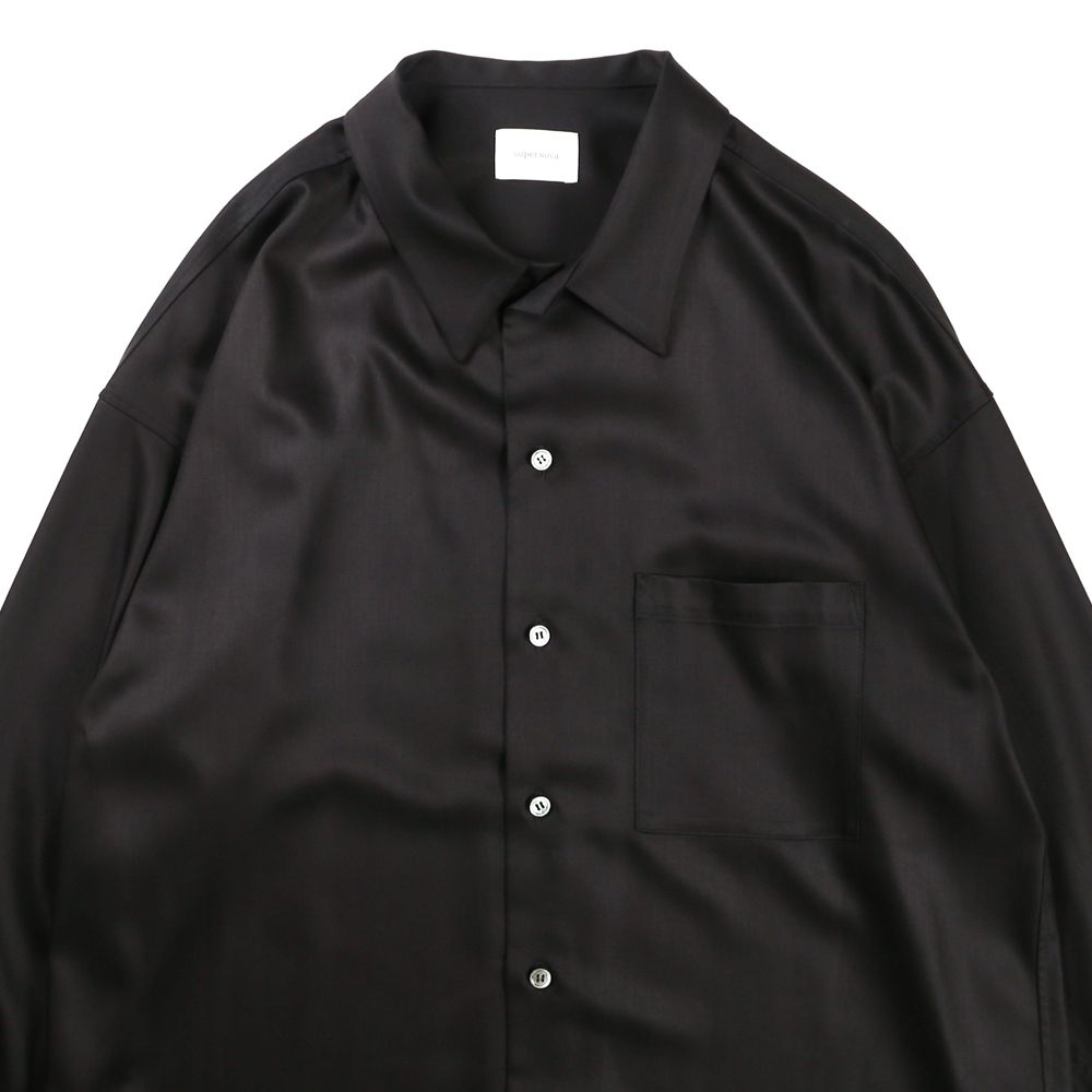 Regular fit big shirt - Rayon poly gabardine / レギュラーフィット ビッグシャツ ギャバジン / SN-411A