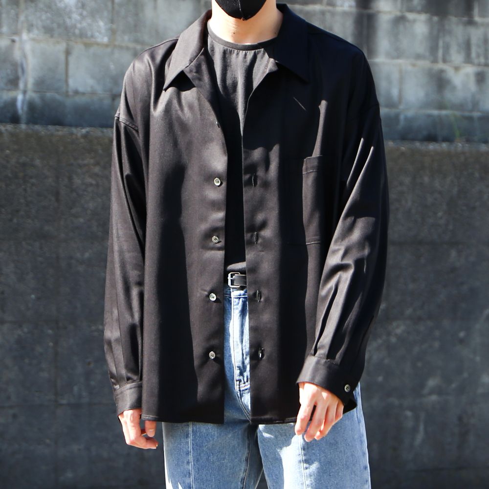 Regular fit big shirt - Rayon poly gabardine / レギュラーフィット ビッグシャツ ギャバジン / SN-411A