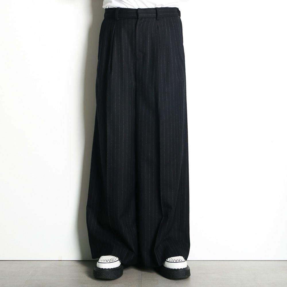 【ラスト1点-サイズ2】 "Jomon Relief" Wide Trousers - Black / ワイドトラウザー / TA26AW-PT063