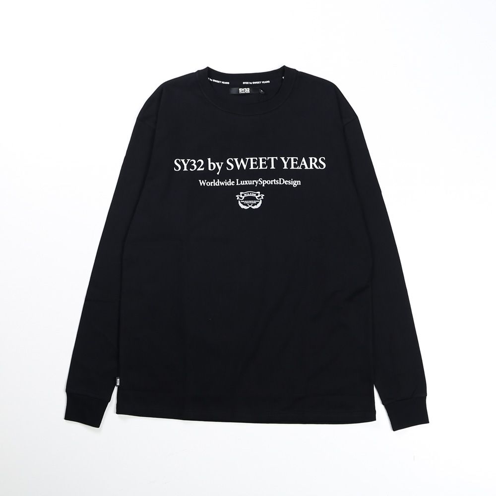 SANS SERIF LOGO L/S TEE - BLACK × WHITE / ロングスリーブTシャツ / 14178J-W