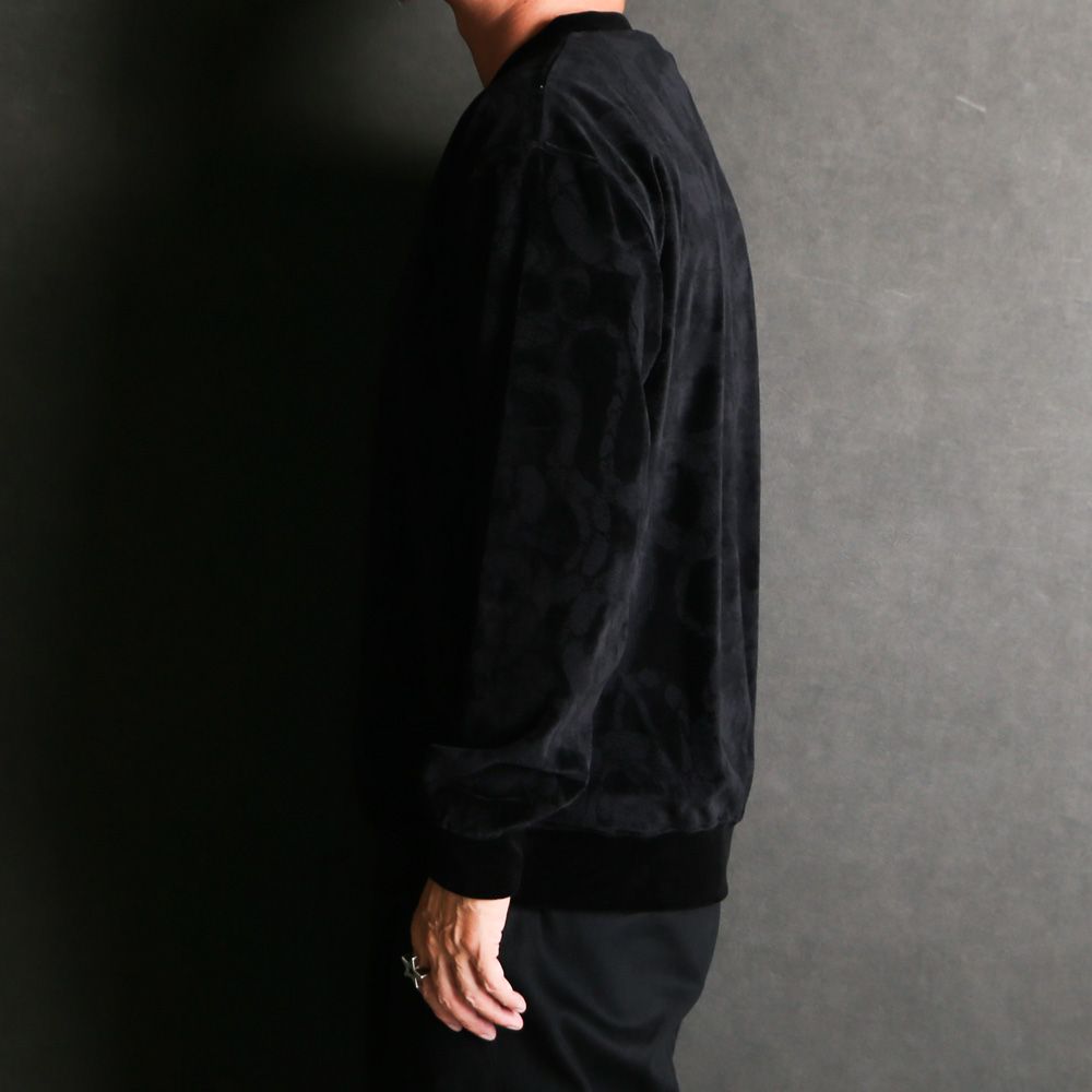 JQ VELOUR CREW NECK CS ＜SNAKE PATTERN＞ / スネークプリント ベロアカットソー / CL-25AW001SNK