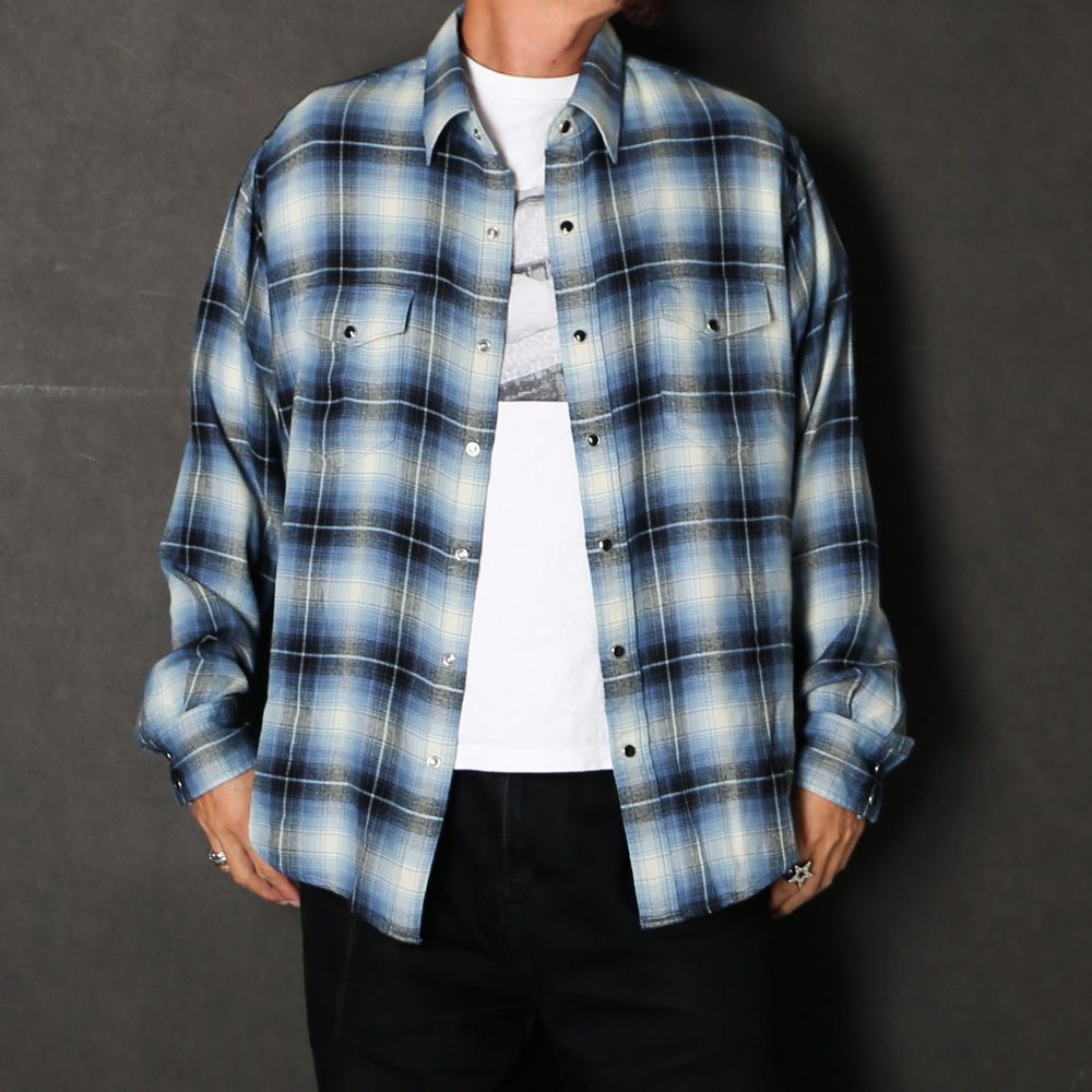 R.Flannel Ombre Western Shirt  - BPT / MDFBF10502