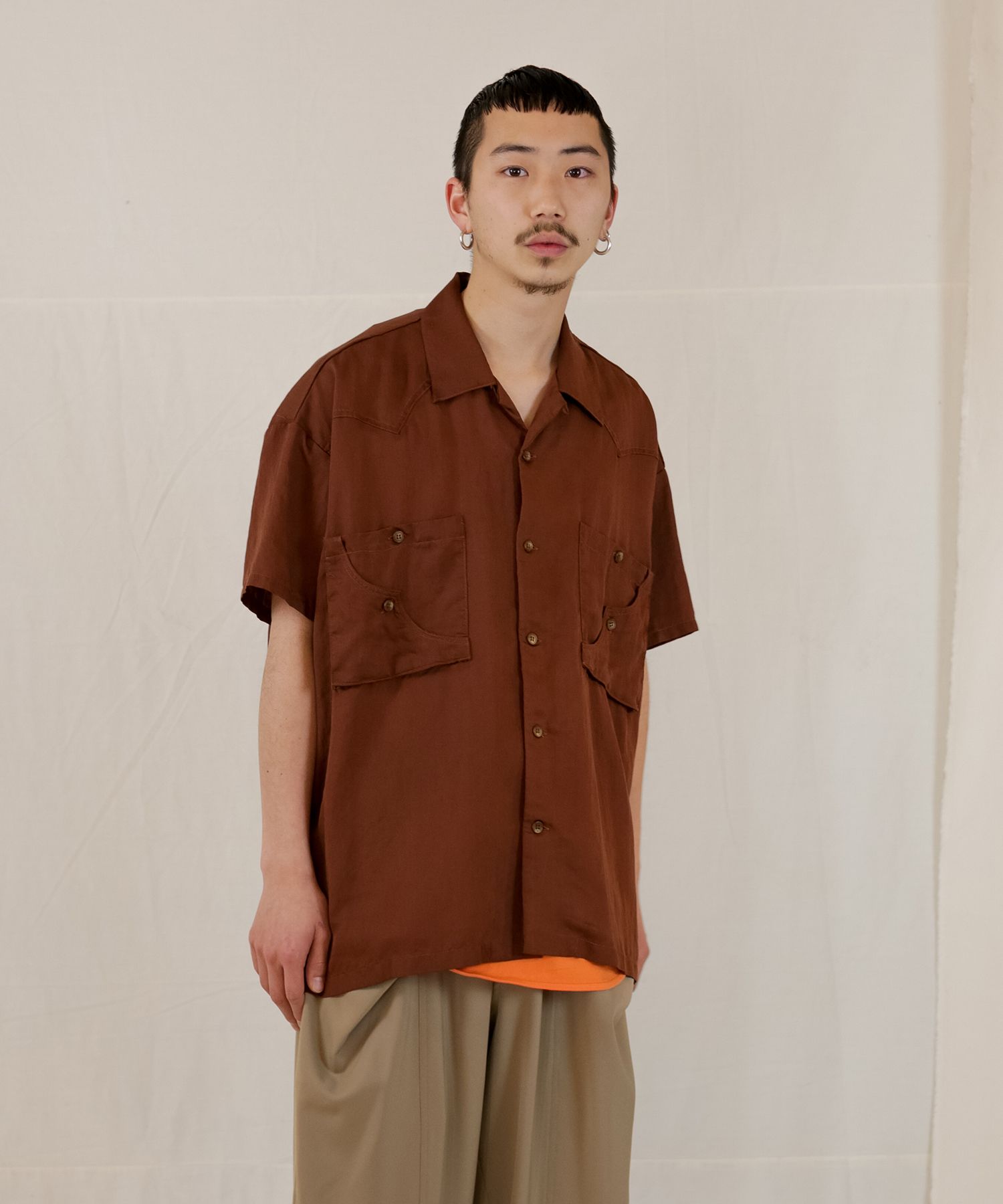 TE TWILL WIDE WESTERN H/S SH / ウエスタンヨーク ワイドシルエットシャツ / 379116
