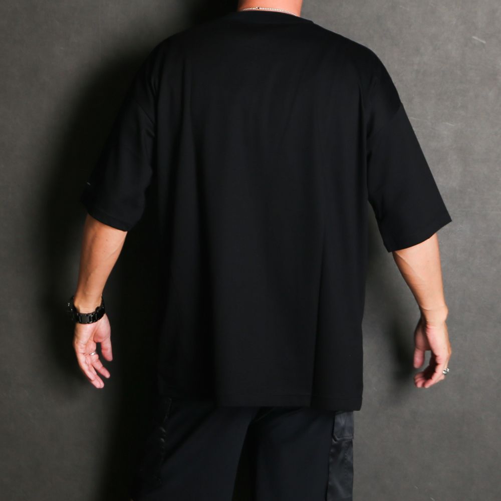 【ラスト1点-サイズ3】 REV MESH OVER TEE - BLACK / オーバーサイズ メッシュTシャツ / RC40-T-004