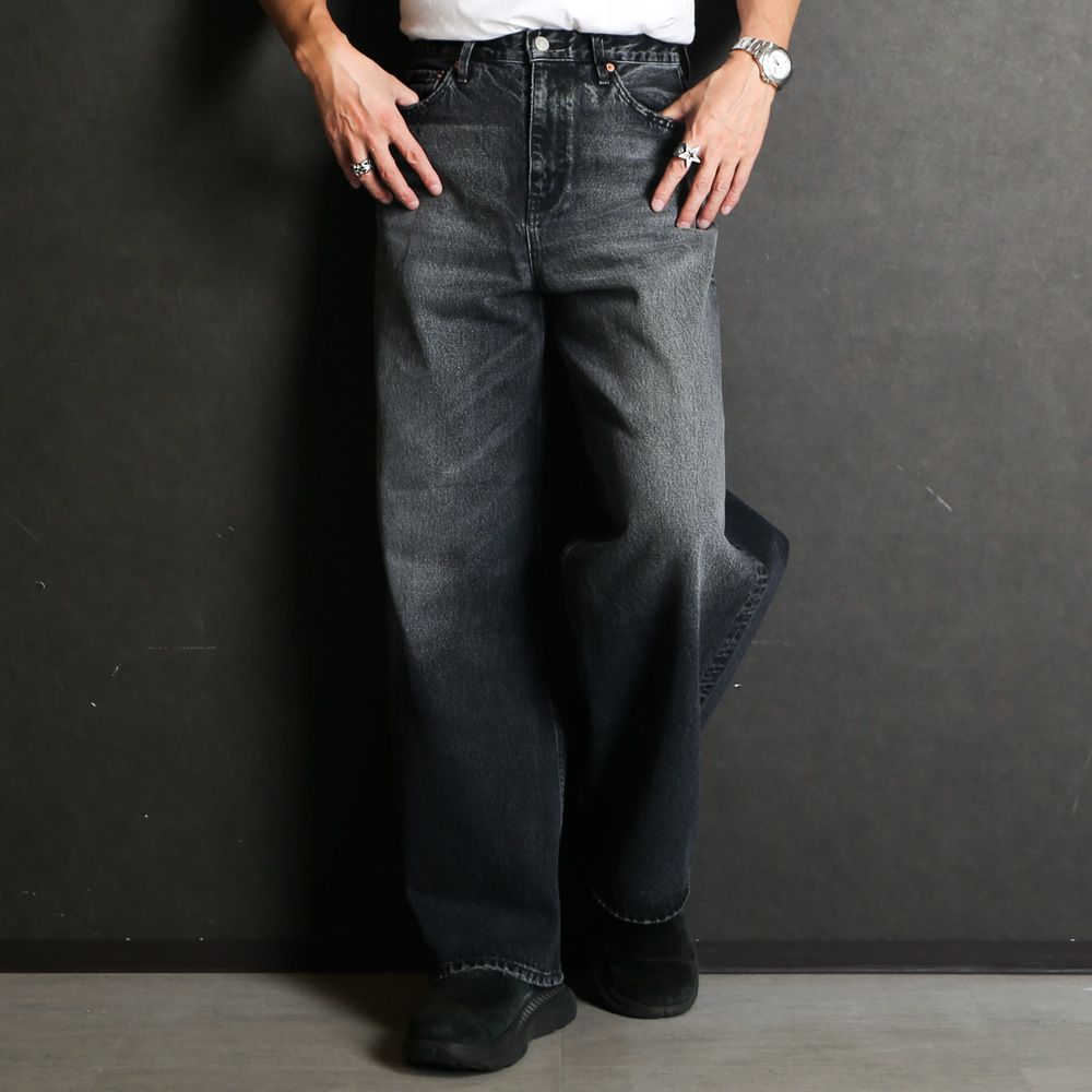 ×HAGUN / WIDE PIPE DENIM PANTS - BLACK / バギーシルエット デニムパンツ / VTM-25-P-103